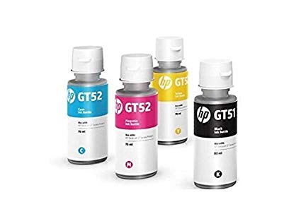 HP GT 51/52 Ink Bottle set (4 colors, Black, Cyan, Yellow, Magenta)
